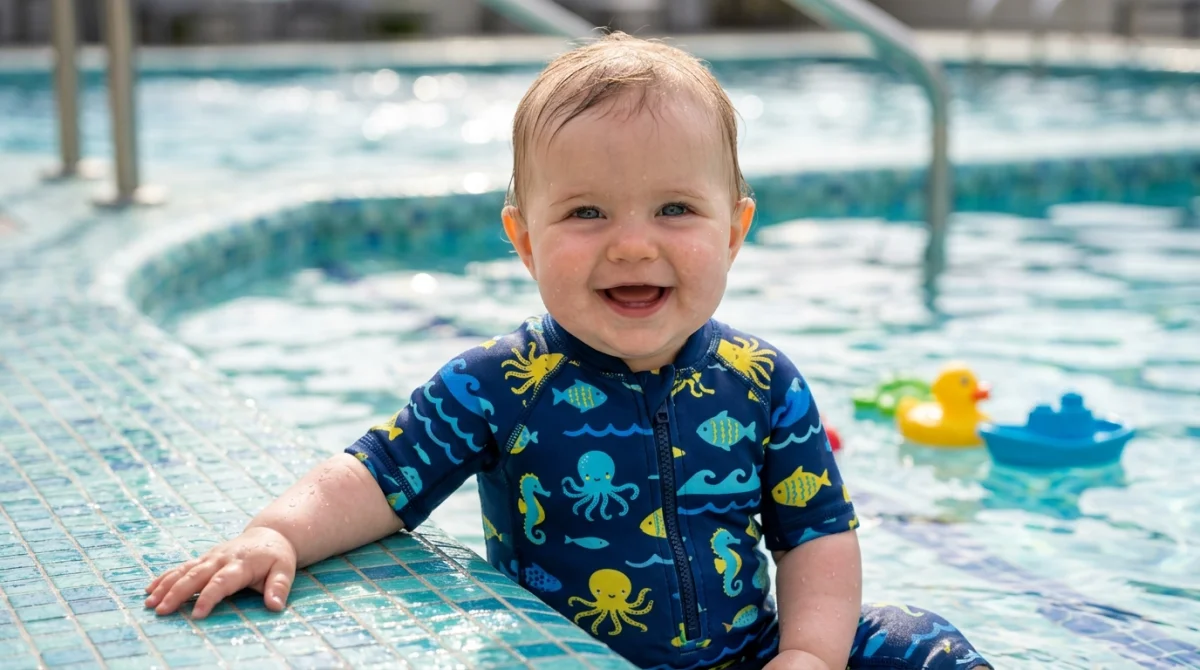 comment habiller bebe piscine