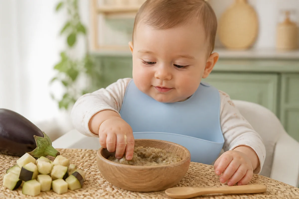 avec quoi melanger l'aubergine pour bebe